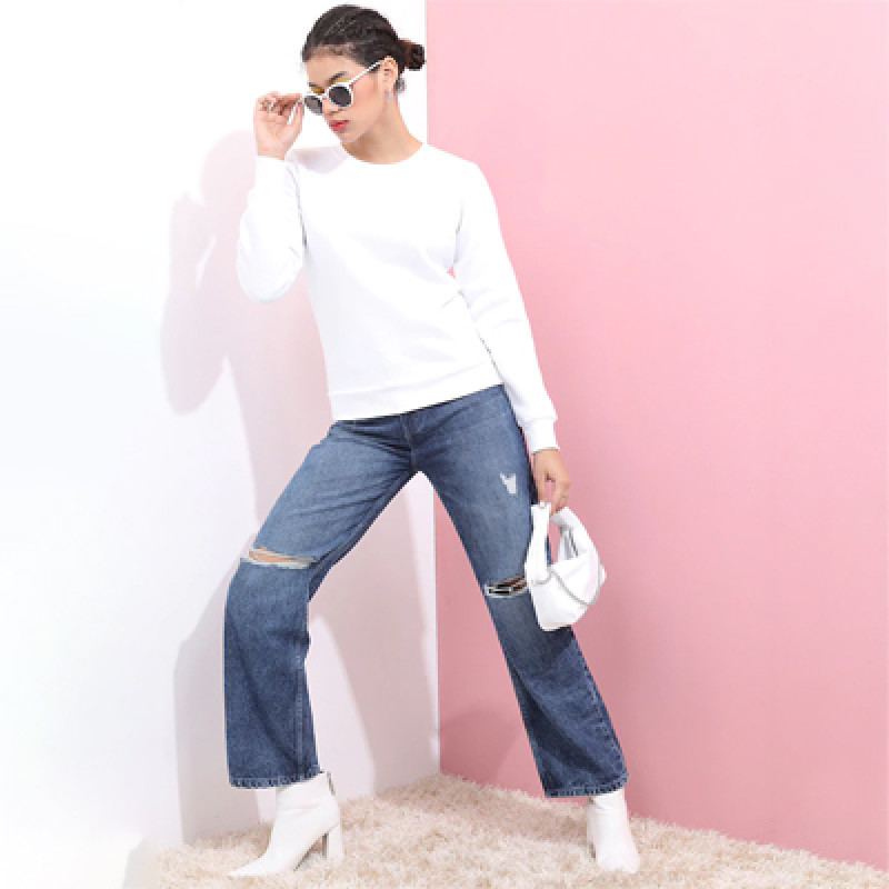 Women Blue Straight Fit Light Fade Jeans