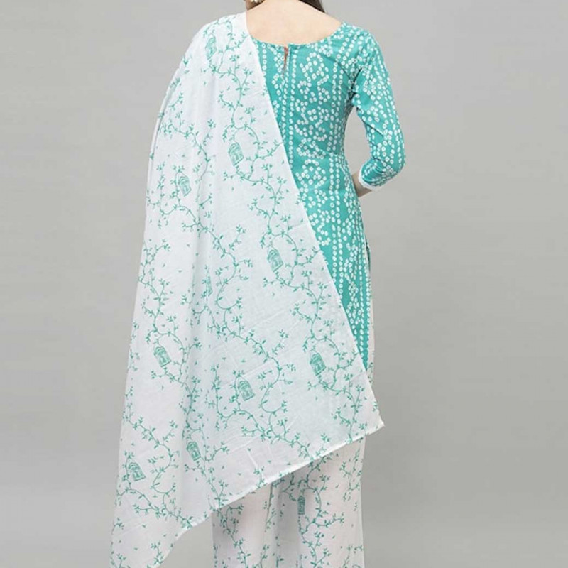 Blue and white Dress Material