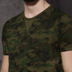 Men Olive Green Round Neck T-shirt