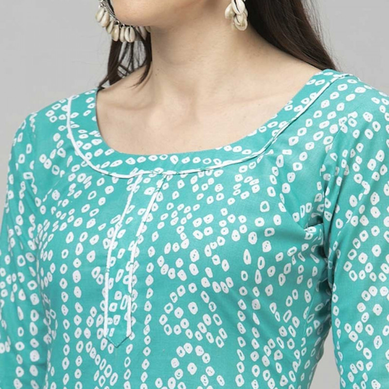 Blue and white Dress Material