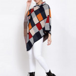 Women Beige & Grey Checked Shrug