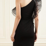 Black One Shoulder Maxi Dress